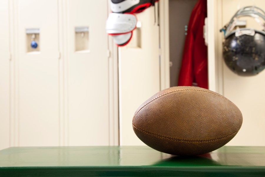 A football is seen in a locker room in this undated file photo. (Getty Images)