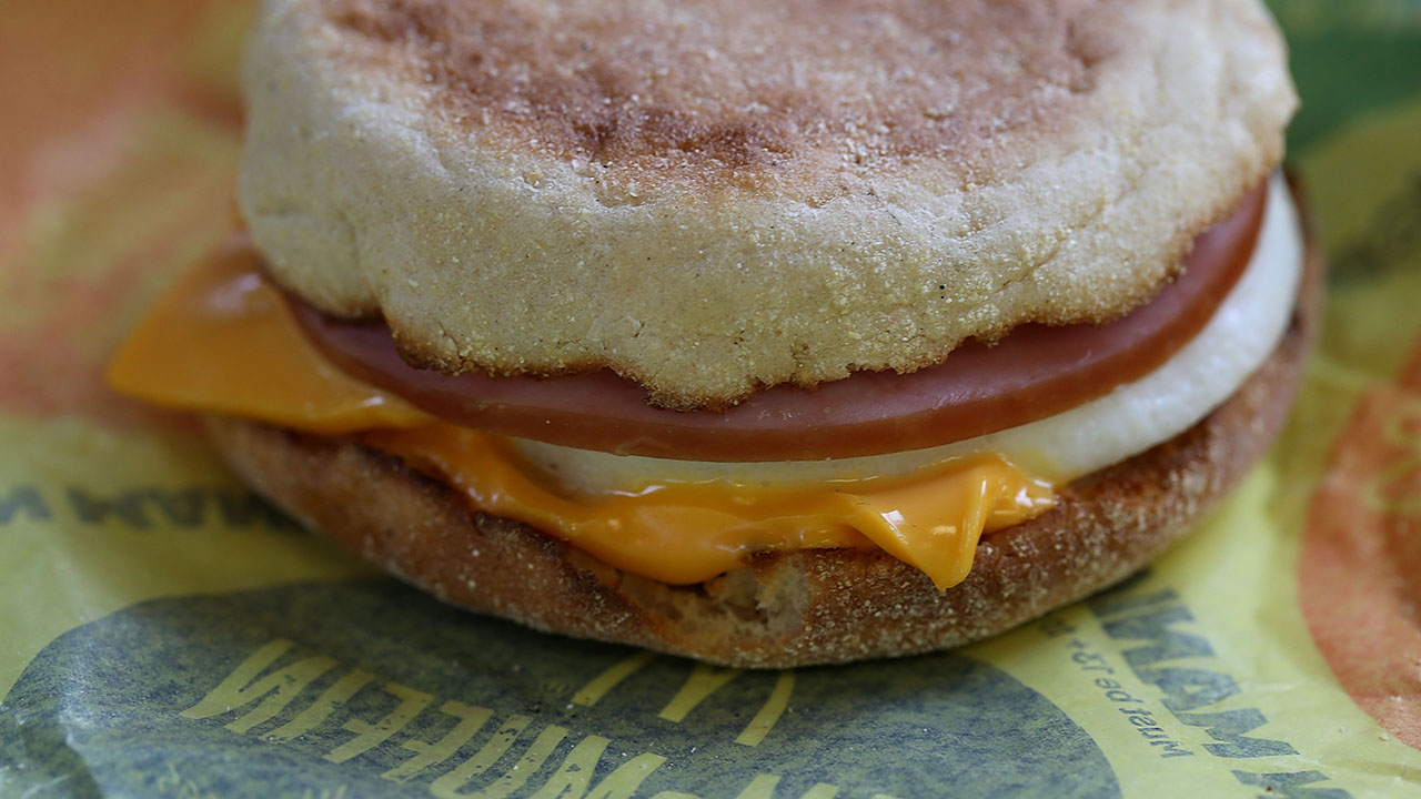 On Thursday, McDonald's will be offering its McMuffin for just 63 cents, exclusively through the app. Herb Peterson, a McDonald's franchisee and former executive, developed the idea for the McMuffin in 1971. (Justin Sullivan/Getty Images)