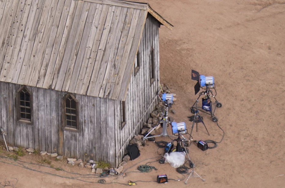 An aerial shot of Bonanza Creek Ranch, the site of the Oct. 21 “Rust” shooting in New Mexico.(Jae C. Hong/Associated Press)