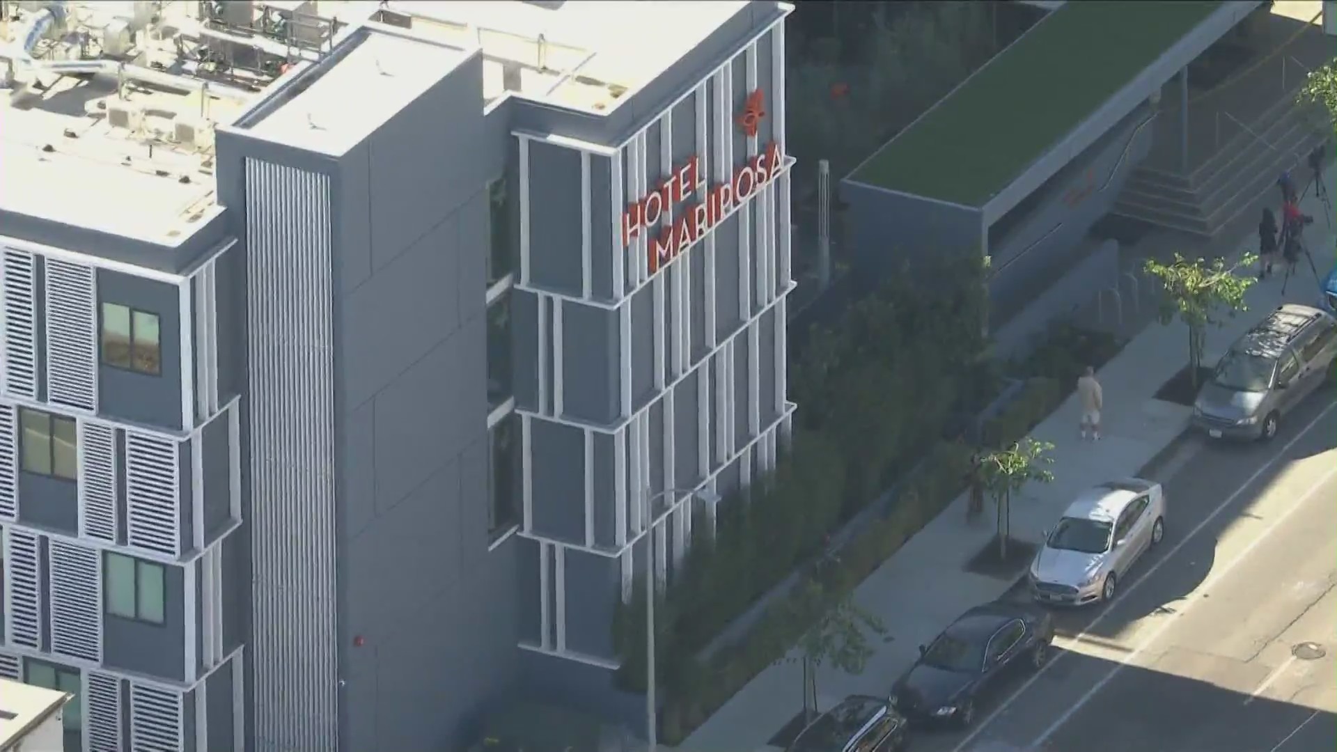 Hotel Mariposa is seen on Nov. 26, 2021. (KTLA)