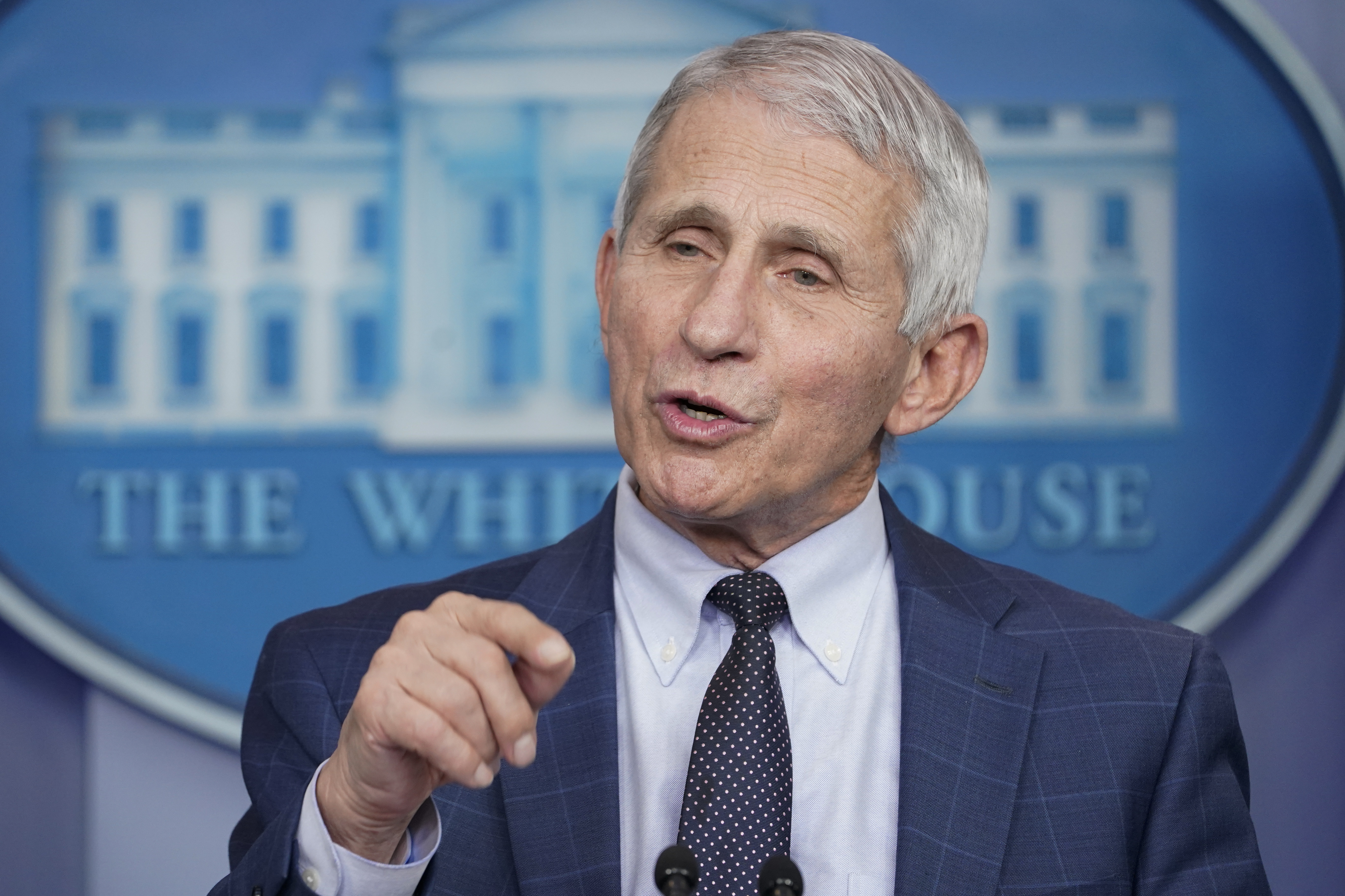 Dr. Anthony Fauci, director of the National Institute of Allergy and Infectious Diseases, speaks during the daily briefing at the White House in Washington, Wednesday, Dec. 1, 2021. (AP Photo/Susan Walsh, File)