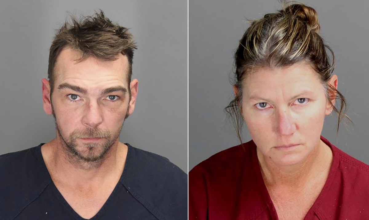 This undated combo of photos provided by the Oakland County Sheriff's Office shows James Crumbley, left, and Jennifer Crumbley, the parents of Ethan Crumbley, a teen accused of killing four students in a shooting at Oxford High School, in Michigan. The Crumbleys are scheduled to return to court on charges of involuntary manslaughter for a probable cause conference in Rochester Hills District Court on Dec. 14, 2021. (Oakland County Sheriff's Office via AP, File)