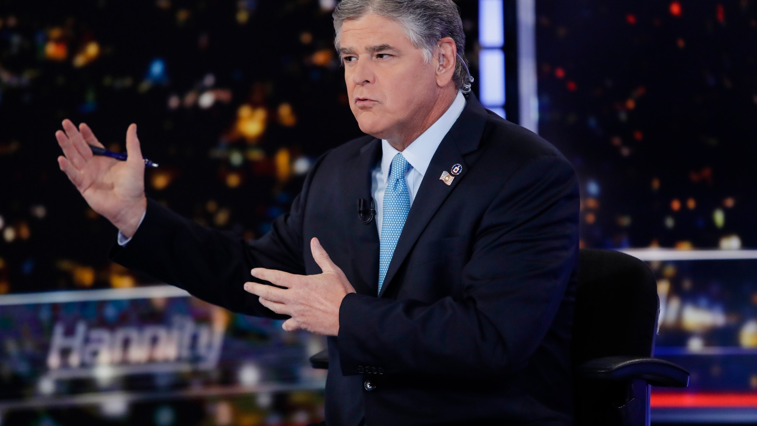 Fox News host Sean Hannity speaks during a taping of his show, "Hannity," on Aug. 7, 2019, in New York. The revelation that Fox News Channel personalities sent text messages to the White House during the Jan. 6 insurrection urging President Donald Trump to call off the attack is the latest example of the network's stars seeking to influence the actions of newsmakers instead of simply reporting the news.(AP Photo/Frank Franklin II, File)