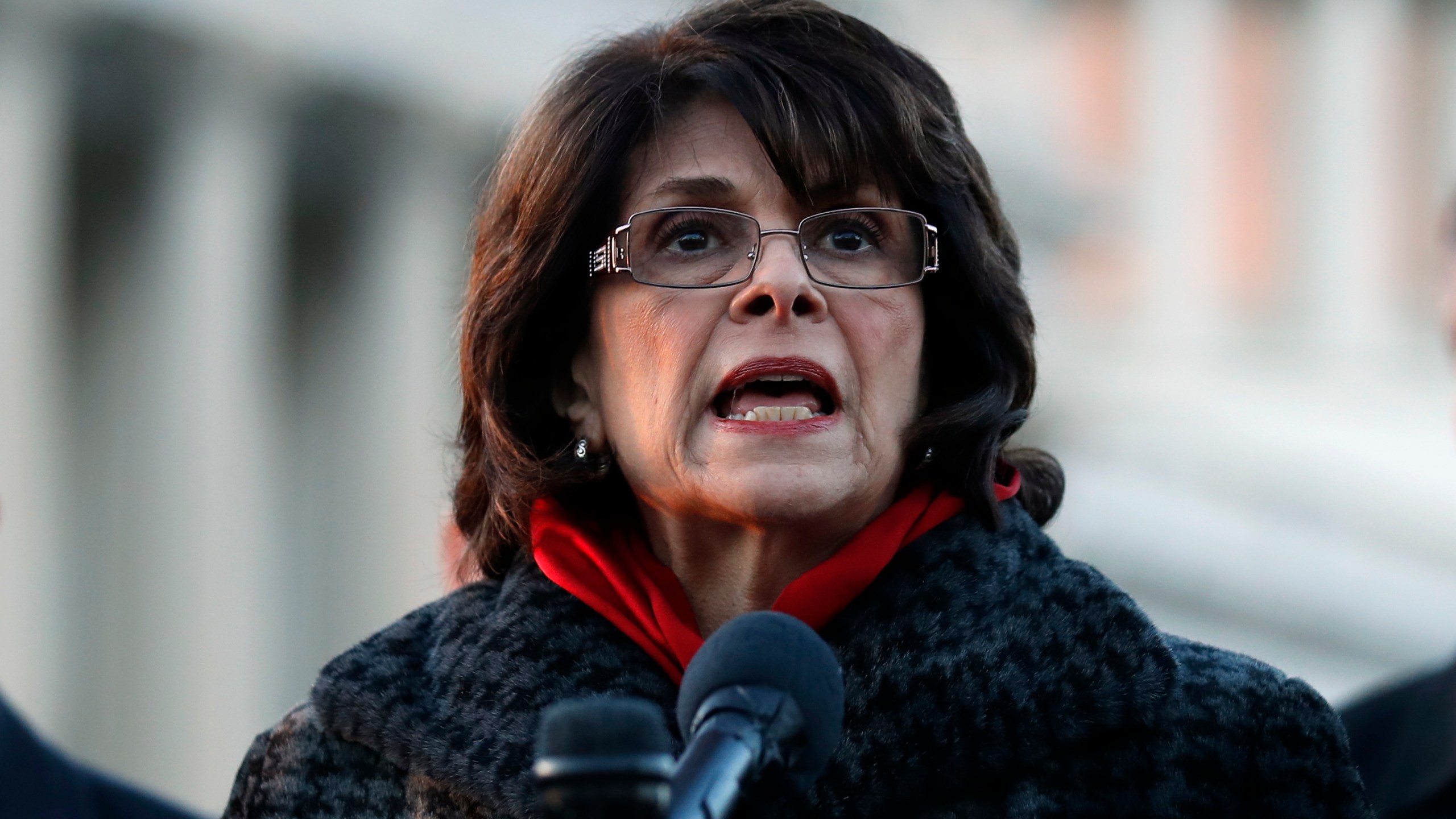 Rep. Lucille Roybal-Allard, D-Calif., of the Congressional Hispanic Caucus, speaks during a news conference on Capitol Hill on March 5, 2018, in Washington. (AP Photo/Alex Brandon, File)