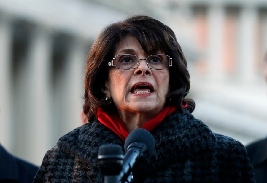 Rep. Lucille Roybal-Allard, D-Calif., of the Congressional Hispanic Caucus, speaks during a news conference on Capitol Hill on March 5, 2018, in Washington. (AP Photo/Alex Brandon, File)