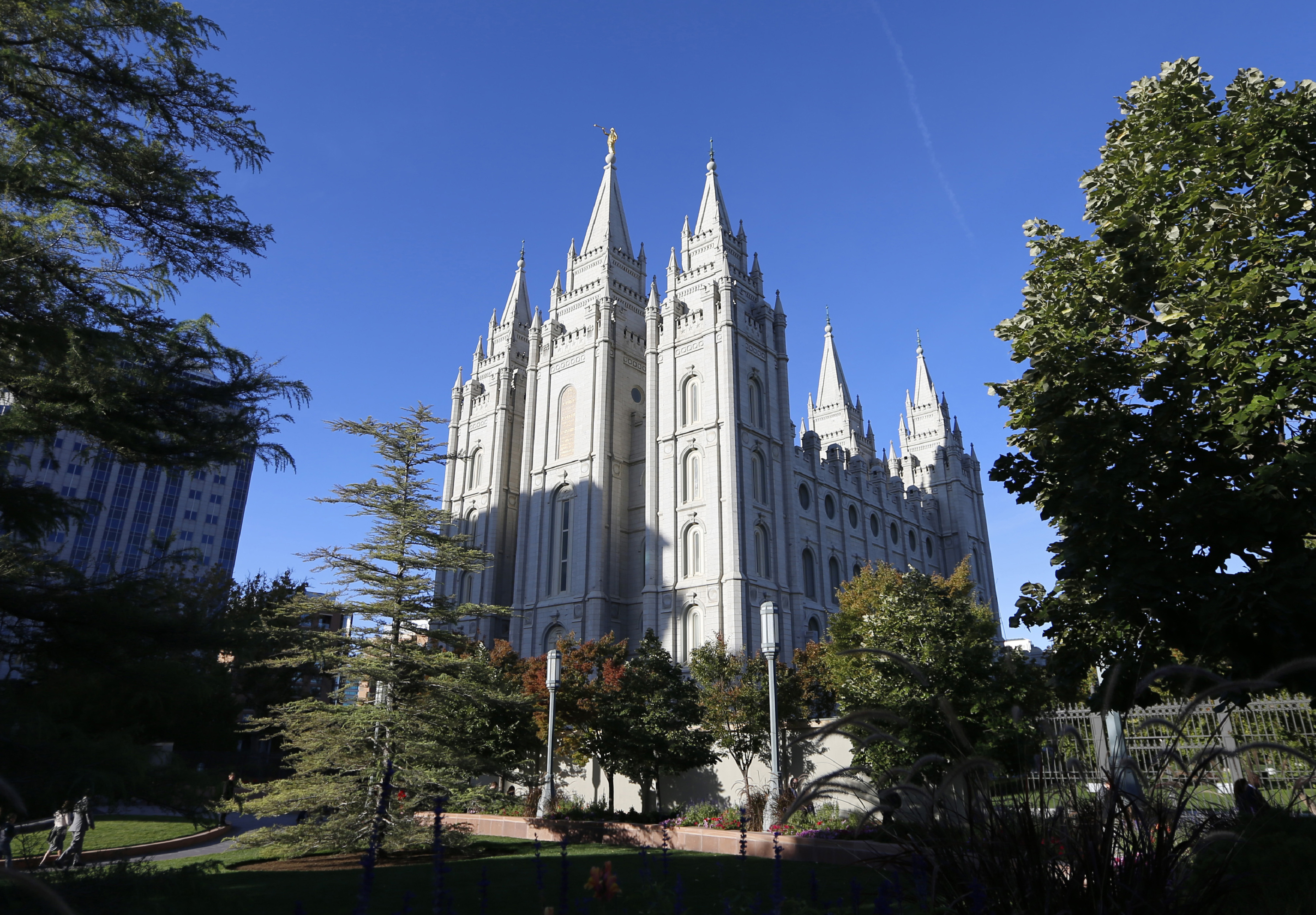 The Salt Lake Temple, at Temple Square is shown on Oct. 5, 2019, in Salt Lake City. A billionaire who is believed to be the wealthiest person originally from Utah has formally renounced his membership in The Church of Jesus Christ of Latter-day Saints and rebuked the faith on social issues and LGBTQ rights. Jeff T. Green, who has pledged to donate 90% of his estimated $5 billion advertising-technology wealth, starting with a donation to a LGBTQ-rights group in the state, the Salt Lake Tribune reported. (AP Photo/Rick Bowmer, File)