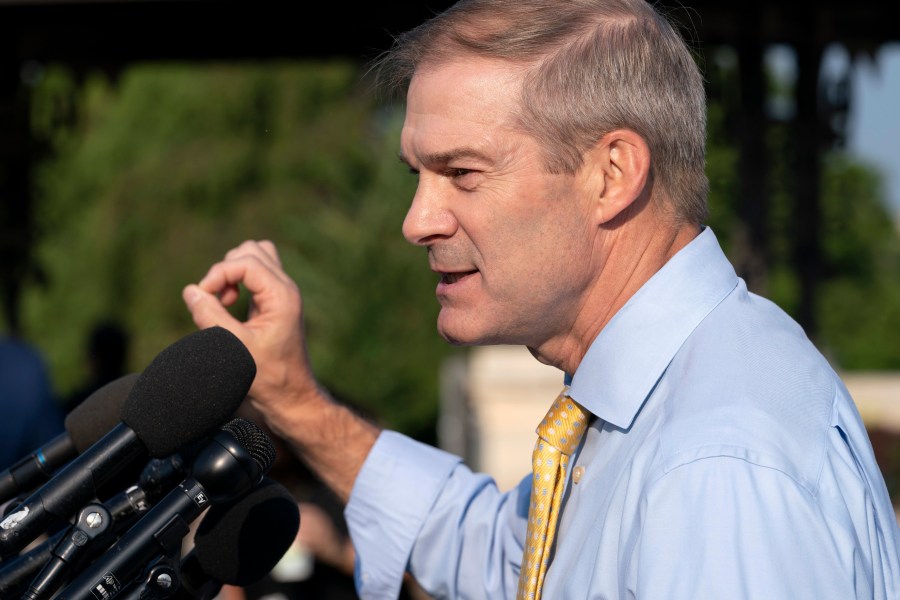 Rep. Jim Jordan, R-Ohio, speaks during a news conference at the U.S. Capitol on July 27, 2021. (Jacquelyn Martin/Associated Press)