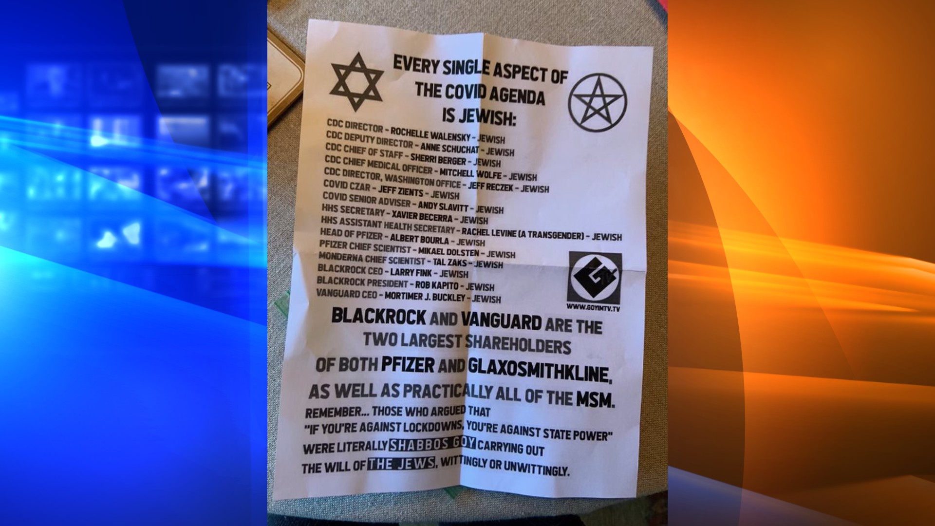 Antisemitic flyers were distributed in Pasadena on Dec. 19, 2021, police said. (City of Pasadena)