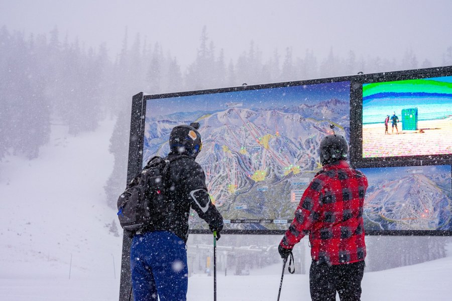 Mammoth Mountain received more than four feet of fresh snow between Dec. 14, 22021, and Dec. 15, 2021. (Dakota Snider/ MLT)