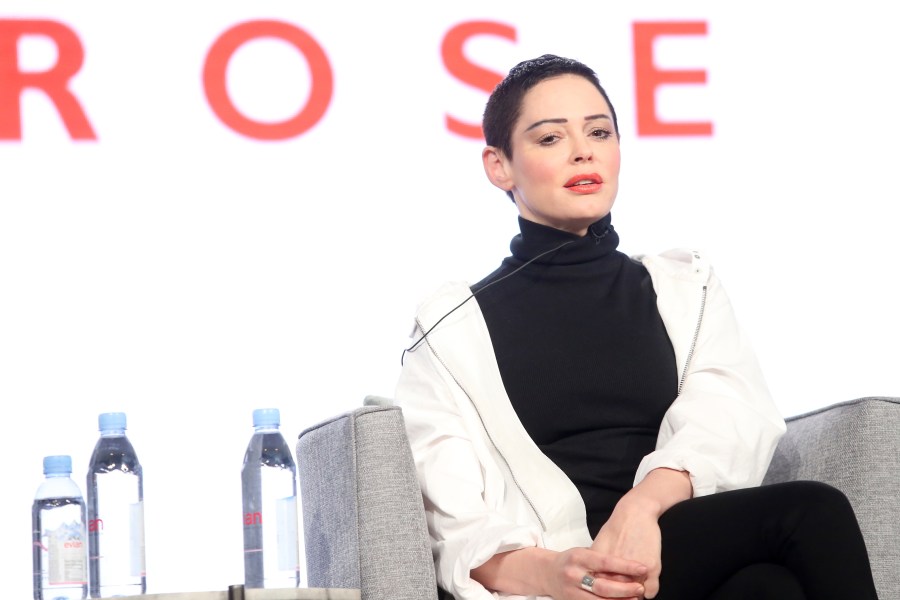 Rose McGowan speaks onstage during the NBCUniversal portion of the 2018 Winter Television Critics Association Press Tour at The Langham Huntington, Pasadena on Jan. 9, 2018. (Frederick M. Brown/Getty Images)