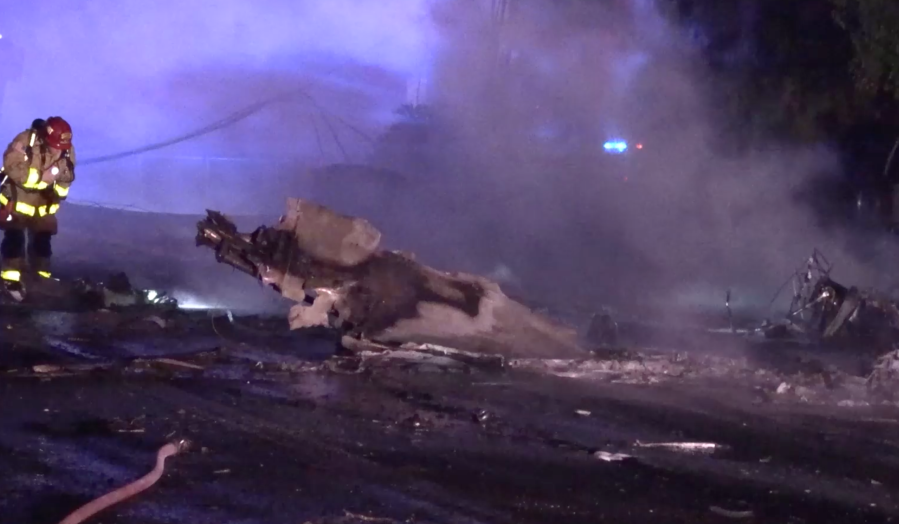 The scene of a jet crash near El Cajon is seen on Dec. 27, 2021. (Onscene.TV)