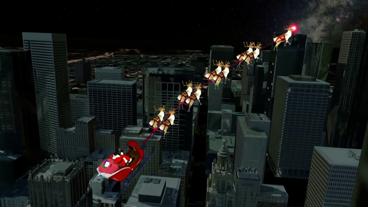 An image from a NORAD Tracks Santa video. (Department of Defense)