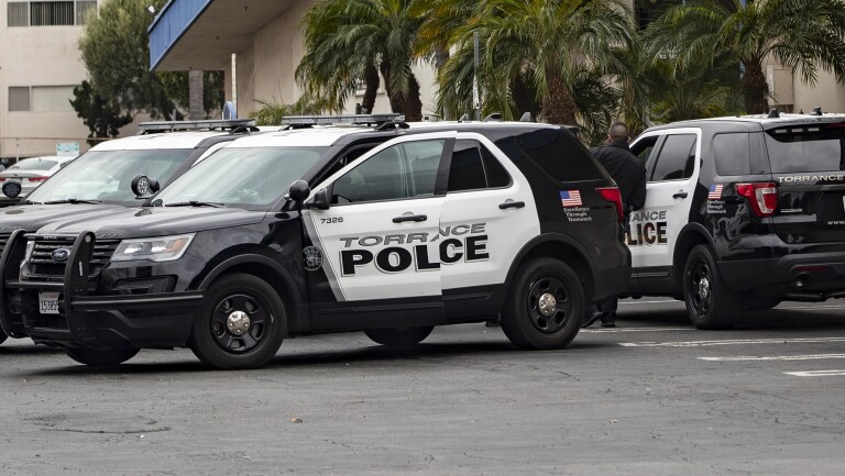 Torrance police vehicles are shown in a 2019 file photo. (Gina Ferazzi/Los Angeles Times)