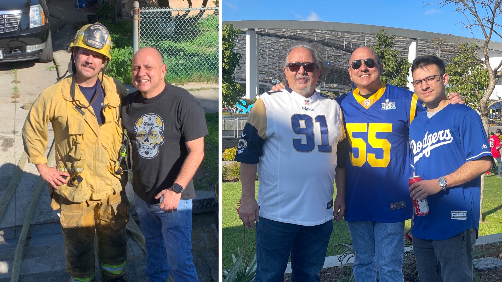 Off-duty Pasadena Fire Cpt. William Basulto was on his way to the Rams versus 49ers game on Jan. 30, 2022, when he spotted smoke coming from an East L.A. home and jumped into action. (City of Pasadena)