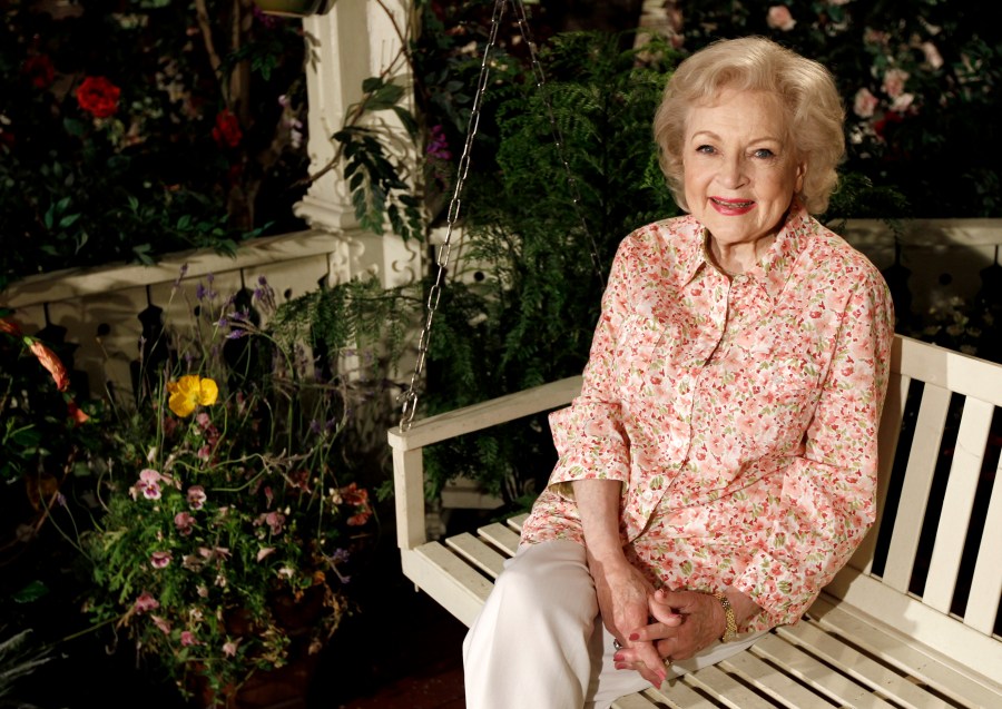 Actress Betty White poses for a portrait on the set of the television show "Hot in Cleveland" in Studio City section of Los Angeles on Wednesday, June 9, 2010. (AP Photo/Matt Sayles, File)