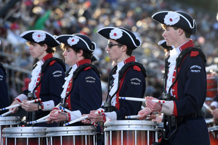 Members of the Homewood High School Patriot Band from Homewood, Ala., perform during the 133rd Rose Parade in Pasadena, Calif., on Saturday, Jan. 1, 2022. Members of the band have tested positive for COVID-19 since returning home, and the entire school switched to virtual classes because of an outbreak. (AP Photo/Michael Owen Baker, File)