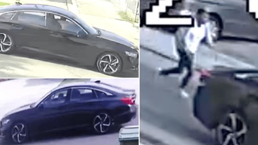 LAPD on Jan. 26, 2022 released these images of a vehicle and driver sought in a deadly shooting.