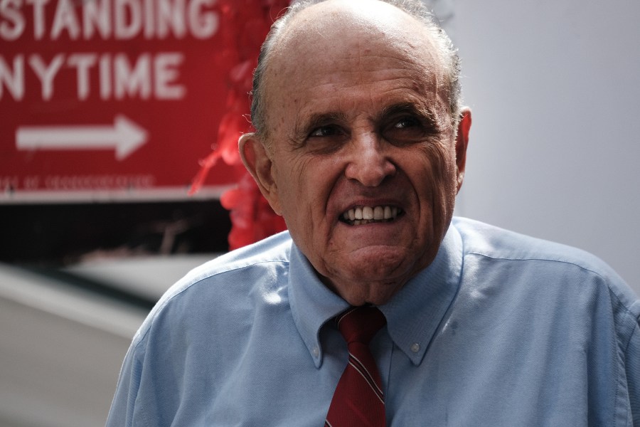 Former New York City Mayor Rudy Giuliani makes an appearance in support of fellow Republican Curtis Sliwa who was running for mayor on June 21, 2021 in New York City. (Spencer Platt/Getty Images)