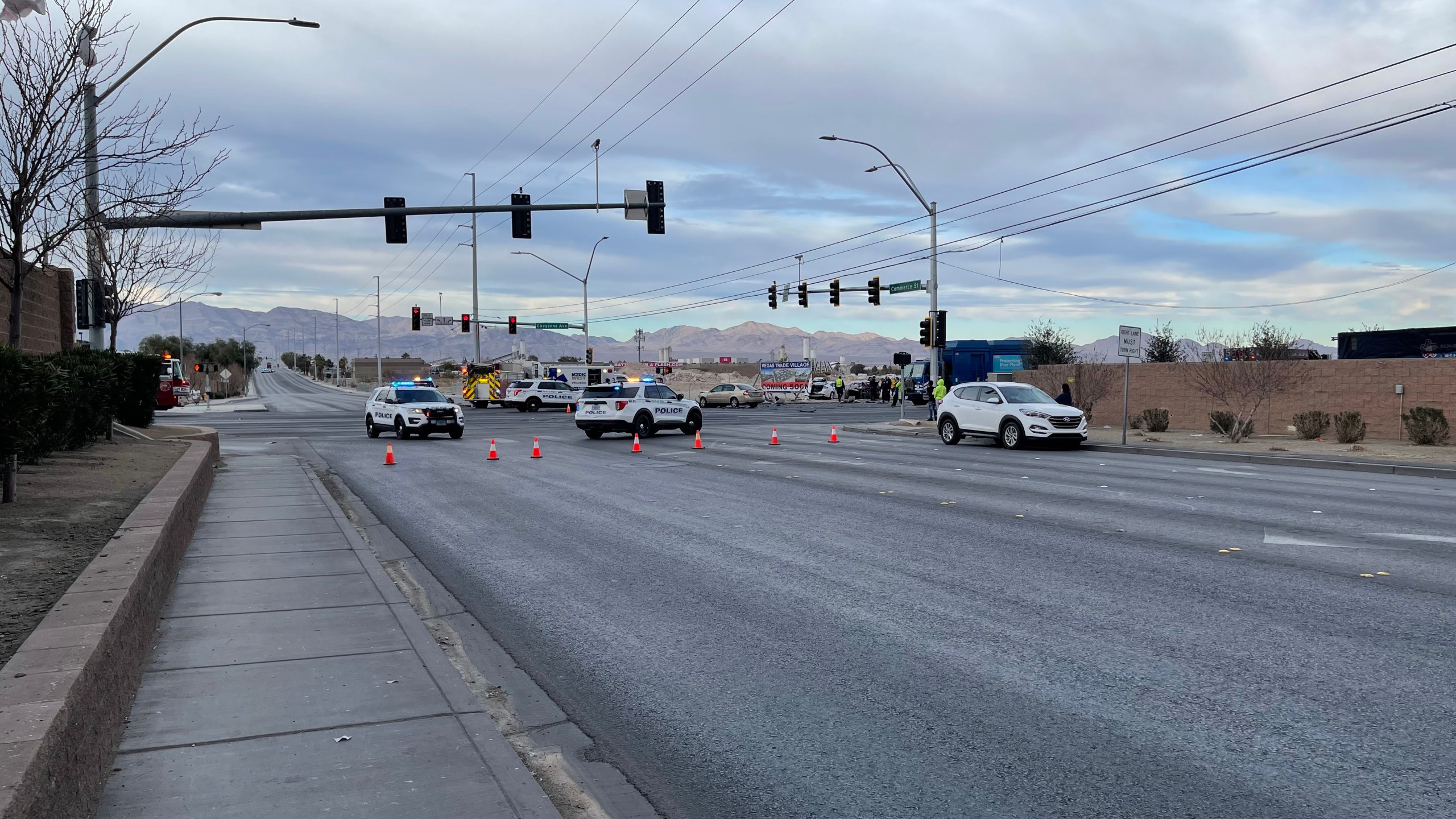 Nine people were killed in six-vehicle crash in North Las Vegas on Jan. 30, 2022. (KLAS-TV)