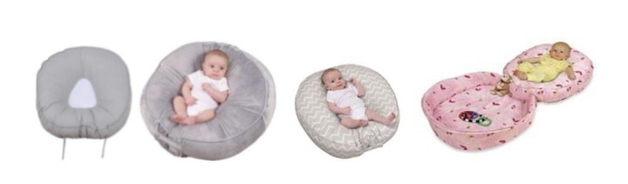 CPSC released this photo showing, from left to right, the Leachco Podster, Podster Plush, Bummzie and the Podster Playtime Infant Loungers. 