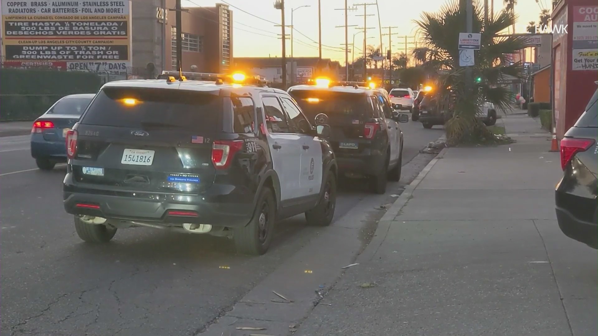 Authorities are investigating after a teenager was reportedly shot and wounded in Chesterfield Square on Jan. 22, 2022. (KTLA)