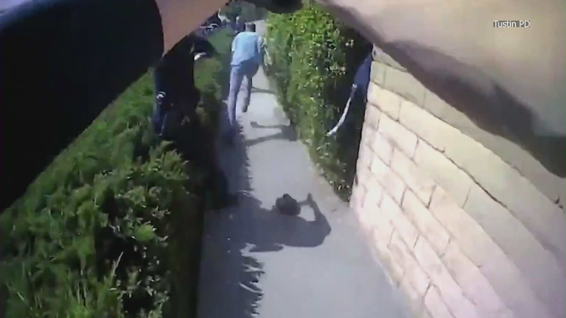 Bodycam video from Tustin police shows a fatal encounter with a homeless man on Aug. 9, 2021.