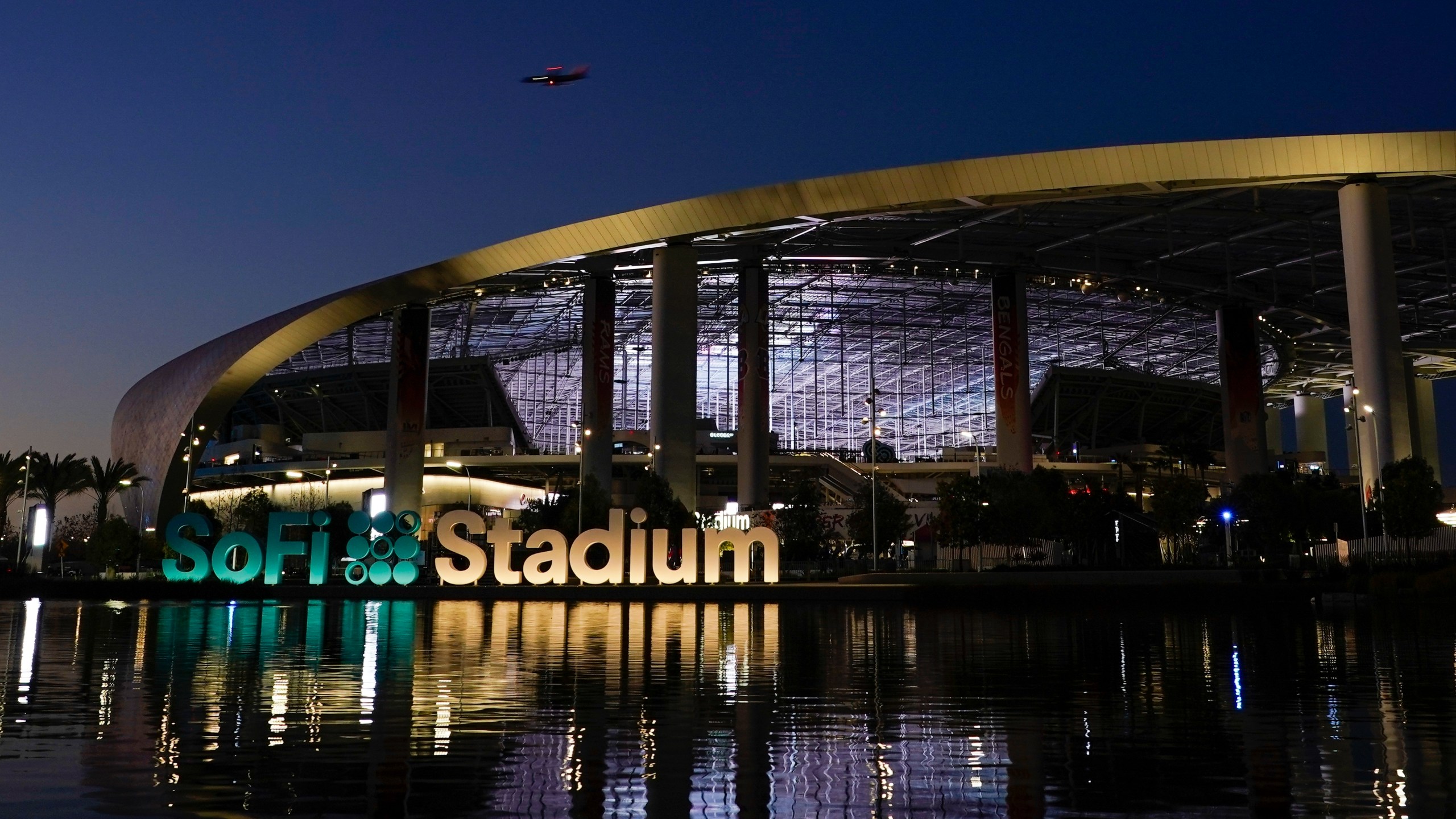 SoFi Stadium stands Friday, Feb. 4, 2022, in Inglewood, Calif. (AP Photo/Morry Gash)