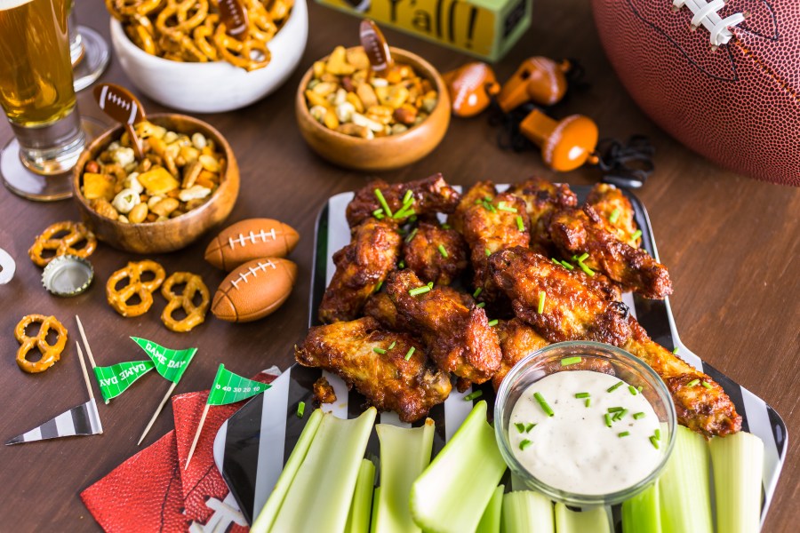 This file photo shows appetizers on a table for a football party. (Getty Images)