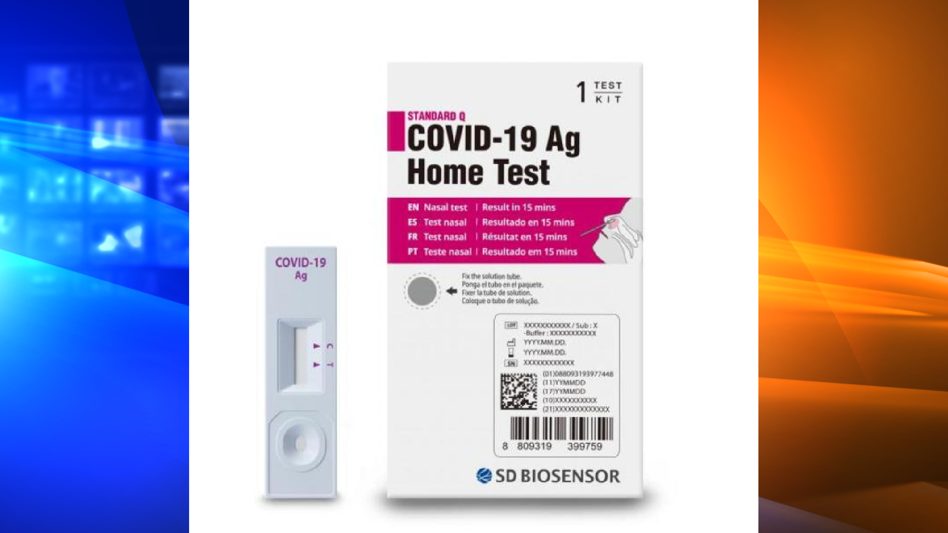 The Standard Q COVID-19 Ag Home Test kit from SD Biosensor.