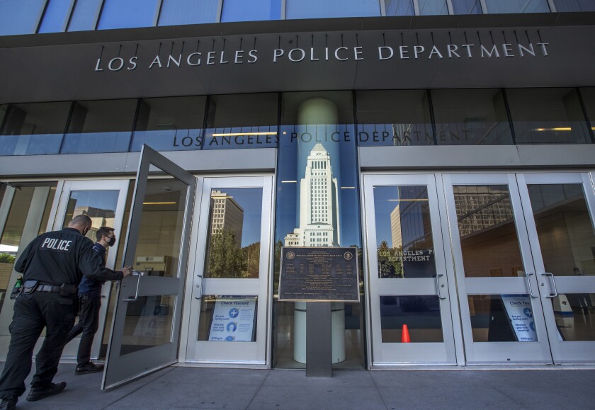 LAPD headquarters in downtown Los Angeles is seen in this undated photo. (Mel Melcon/Los Angeles Times)