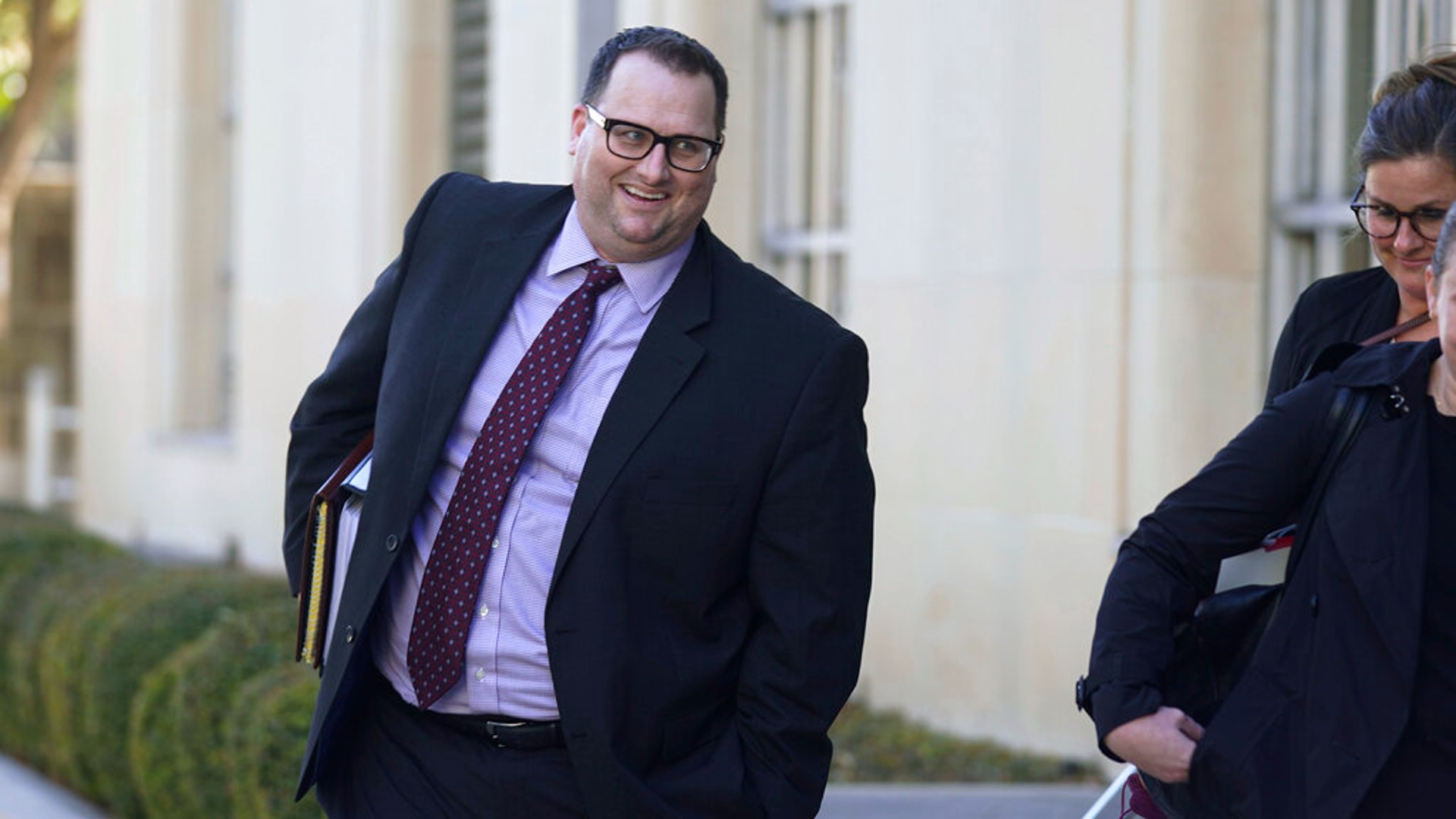 Former Los Angeles Angels employee Eric Kay walks out of federal court where he is on trial for federal drug distribution and conspiracy charges, in Fort Worth, Texas, Tuesday, Feb. 15, 2022.