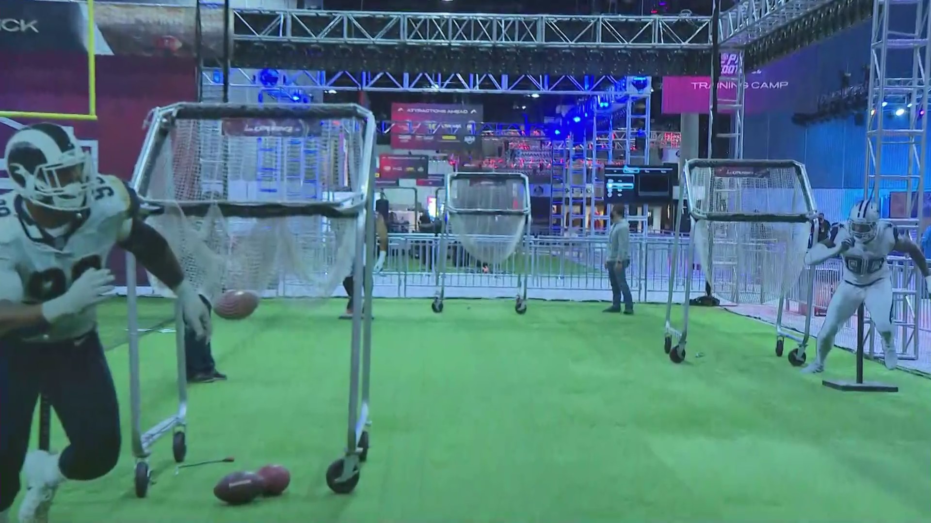 The Super Bowl Experience at the L.A. Convention Center in downtown is seen on Feb. 4, 2022. (KTLA)