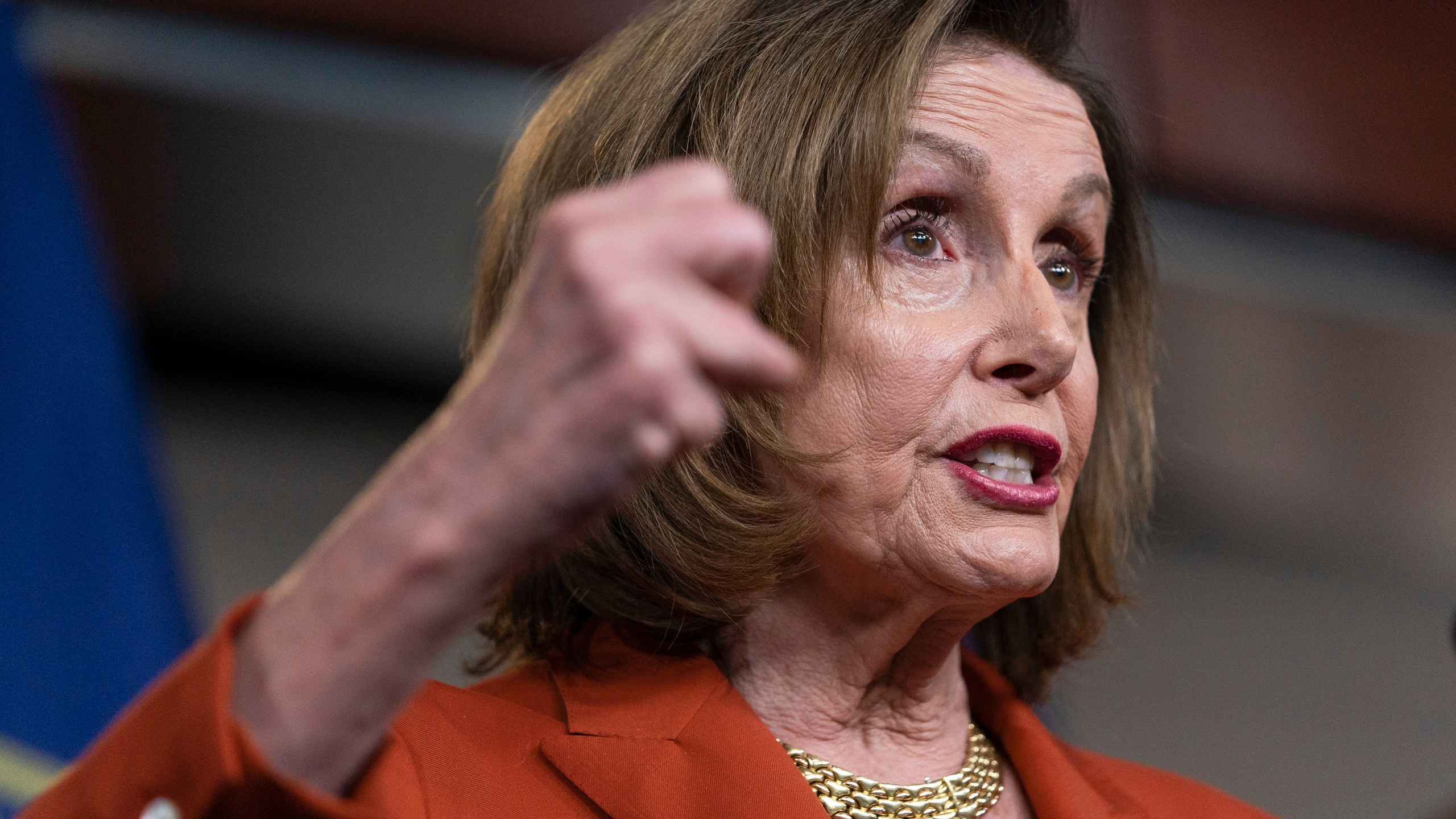 Speaker of the House Nancy Pelosi of Calif., speaks during her weekly news conference on March 9, 2022, on Capitol Hill in Washington. (AP Photo/Jacquelyn Martin)