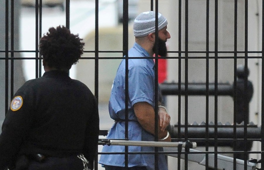 In this Feb. 3, 2016, file photo, Adnan Syed enters Courthouse East prior to a hearing in Baltimore. (Barbara Haddock Taylor/The Baltimore Sun via AP, File)