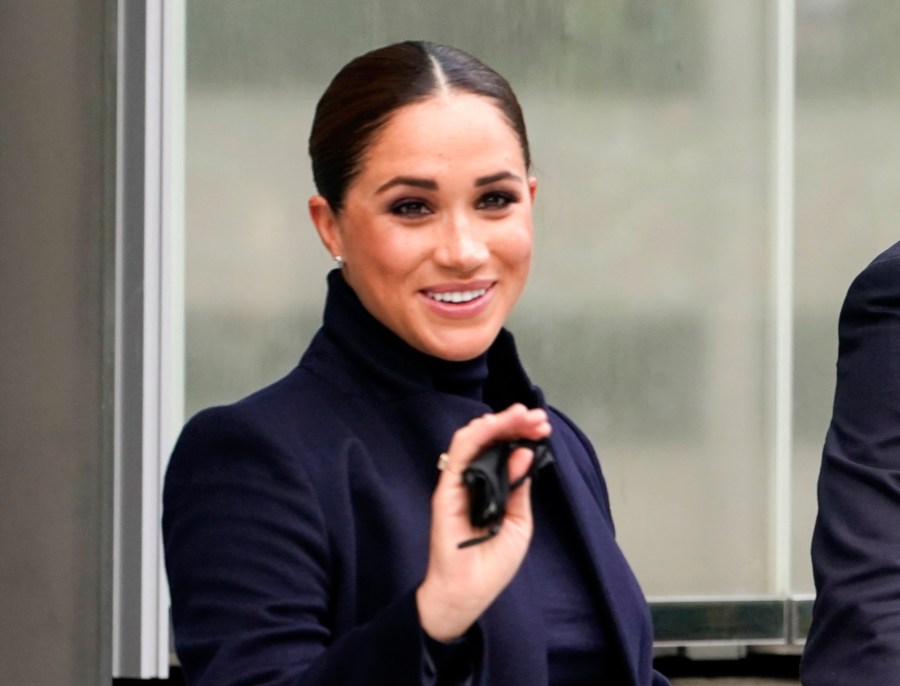 Meghan Markle, The Duchess of Sussex, appears at the National September 11 Memorial & Museum in New York, on Sept. 23, 2021. The first podcast from Prince Harry and Meghan’s partnership with Spotify will focus on harmful labels and stereotypes applied to women. The “Archetypes” podcast will be hosted by Meghan and is expected to launch this summer. (AP Photo/Seth Wenig, File)