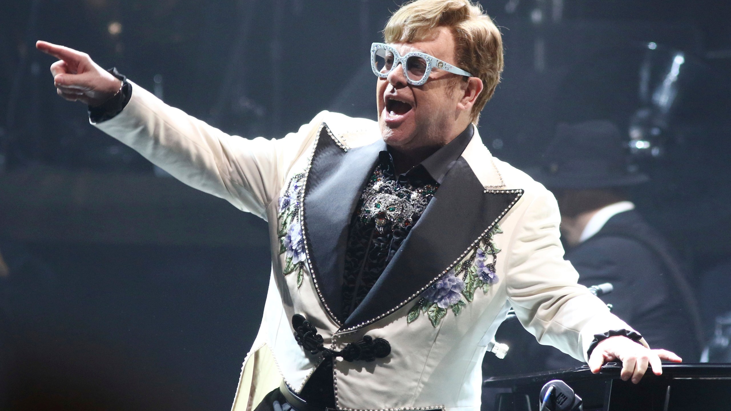 Elton John performs at Madison Square Garden during his Farewell Yellow Brick Road Tour in New York on Feb. 22, 2022. The singer has added 11 new dates on the North American leg of his farewell tour, including concerts in New Jersey, Massachusetts, California, Arizona, New Jersey and Washington. (Photo by Greg Allen/Invision/AP, File)