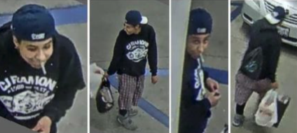 Images released by Glendale police on March 2, 2022 show a person who was caught on camera attacking a woman in a parking structure.