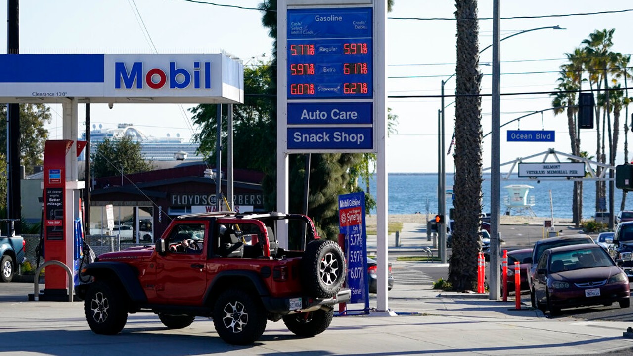 Gas prices are displayed at a gas station Friday, March 11, 2022, in Long Beach, Calif. (AP Photo/Ashley Landis, File)