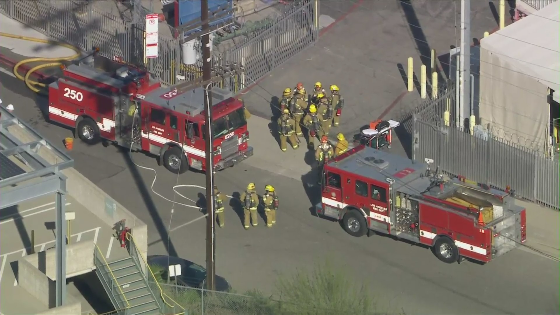 Hazmat team responds to Atwater Village business March 17, 2022. (KTLA)