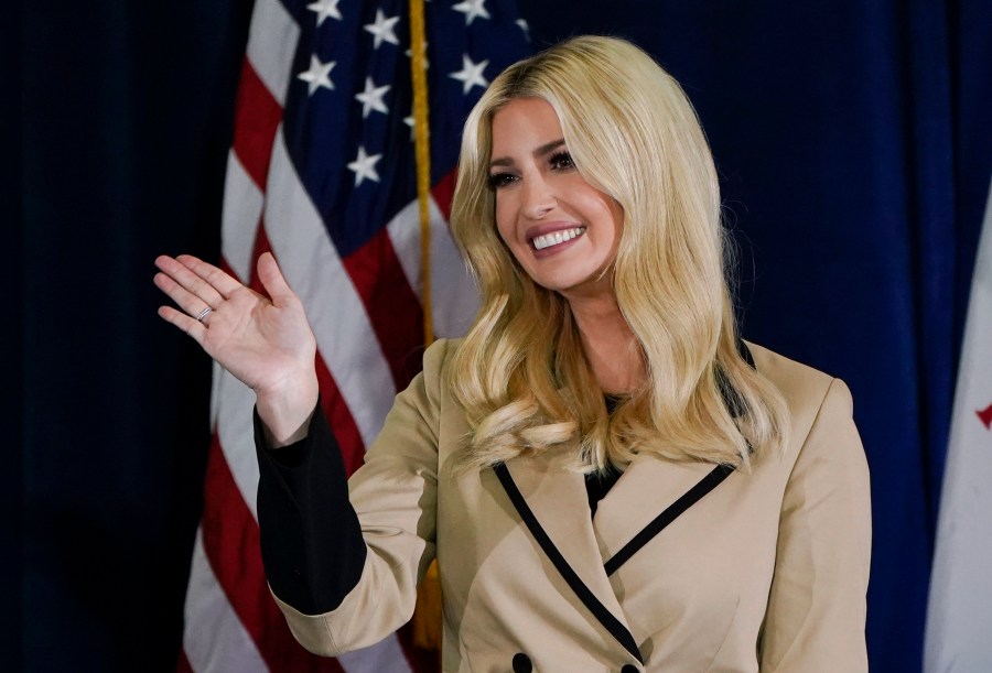 Ivanka Trump, daughter and adviser to former President Donald Trump, waves to supporters during a campaign event Nov. 2, 2020, at the Iowa State Fairgrounds, in Des Moines, Iowa. (AP Photo/Charlie Neibergall, File)