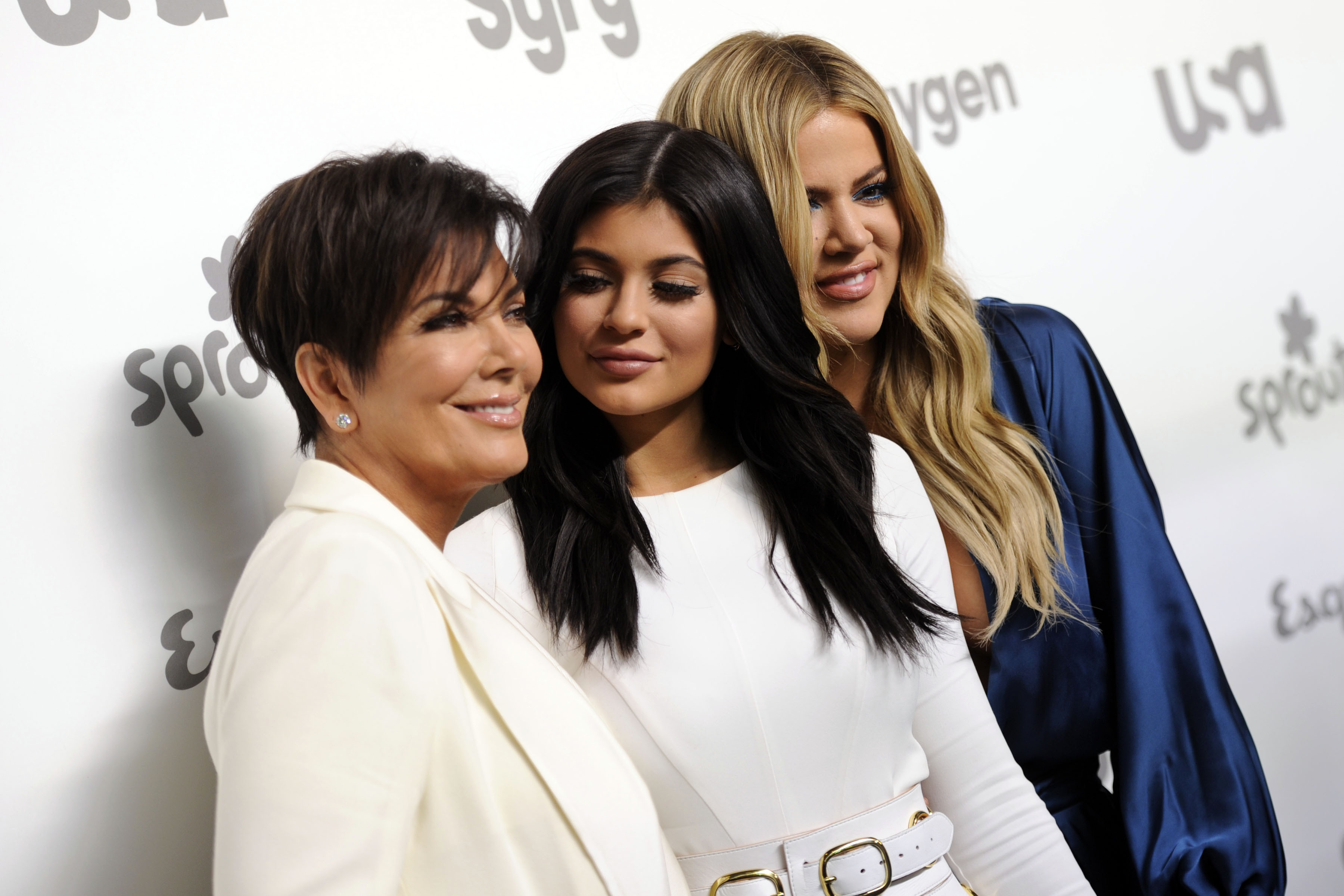 Television personalities Kris Jenner, from left, Kylie Jenner and Khloe Kardashian attend the NBCUniversal Cable Entertainment 2015 Upfront at The Javits Center on Thursday, May 14, 2015, in New York. On Monday, April 18, 2022, Kris and Kylie Jenner, along with Kim and Khloe Kardashian, sat in the front row of a Los Angeles courtroom as prospective jurors aired their feelings about the famous family and the four women, all defendants in a lawsuit brought by Rob Kardashian's former fiancée Blac Chyna. (Photo by Evan Agostini/Invision/AP, File)