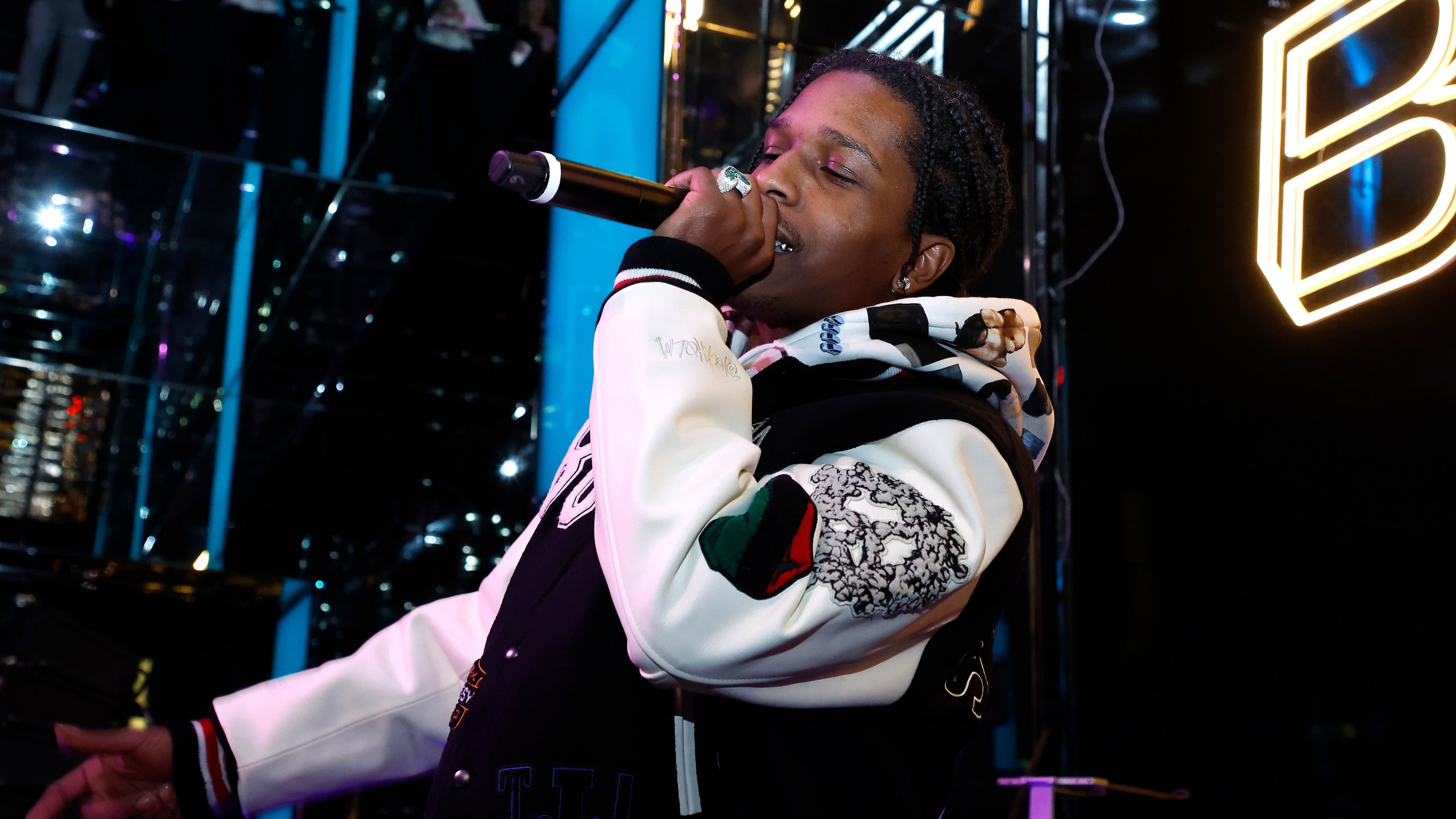 ASAP Rocky performs during Bilt Rewards X Wells Fargo Launch Event at SUMMIT at One Vanderbilt on March 28, 2022 in New York City. (John Lamparski/Getty Images)