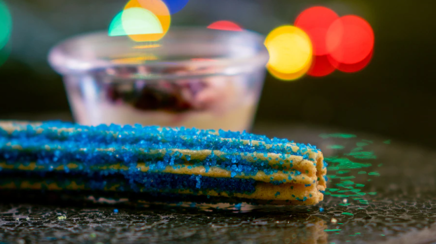 The Blueberry Looks Good on You churro from Disneyland's Hub Churro cart.(David Nguyen/Disneyland Resort)