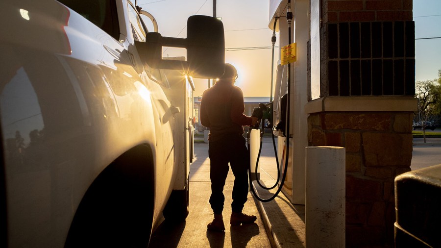 A person prepares to pump gas at a Shell gas station on April 1, 2022 in Houston, Texas. (Brandon Bell/Getty Images)