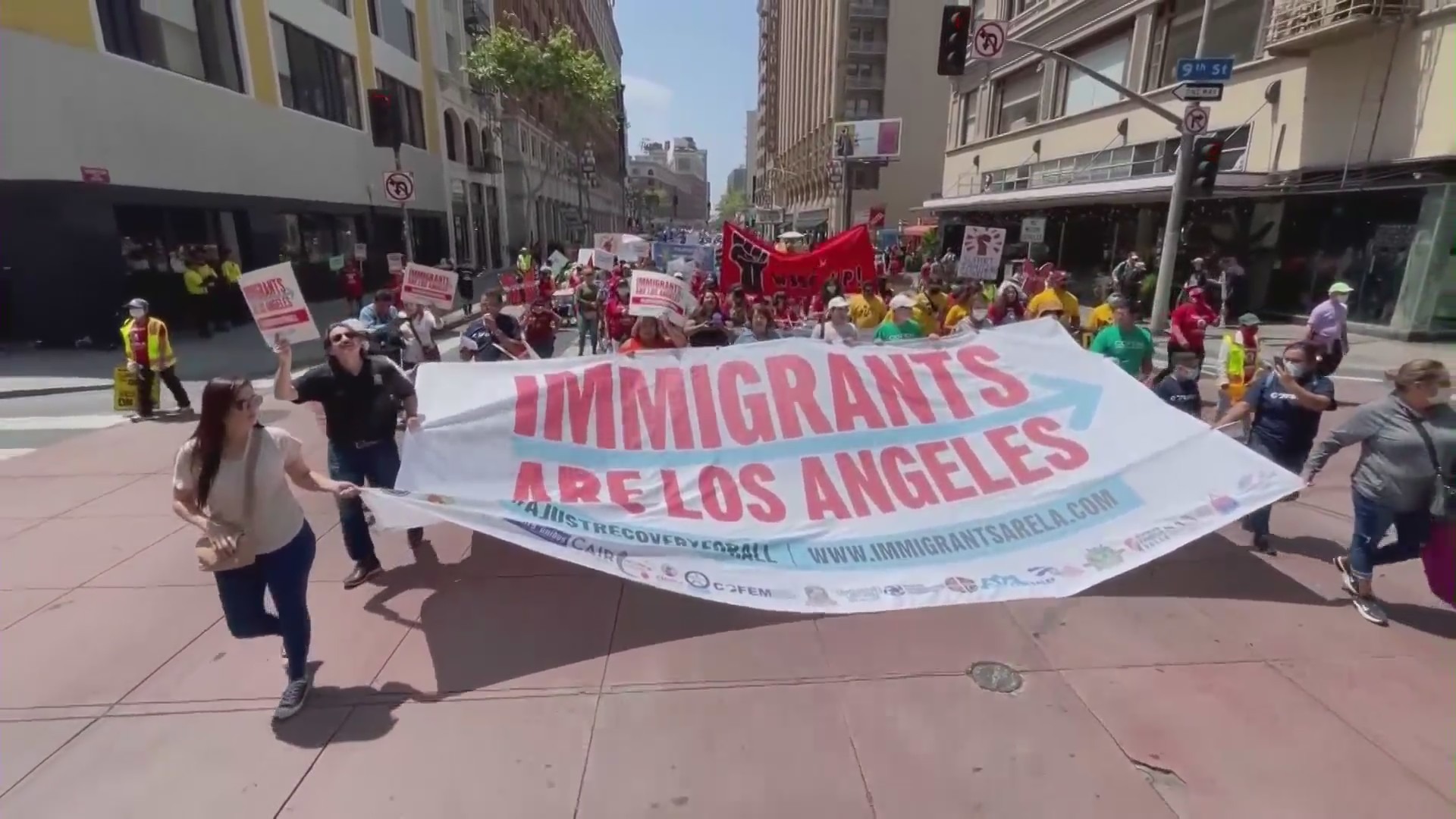 The annual May Day march was held on May 1, 2022, in downtown L.A. (KTLA)