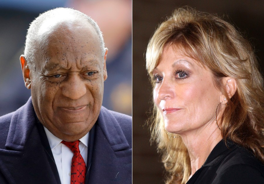 Bill Cosby arrives for his sexual assault trial in Norristown, Pa. on April 20, 2018, left, and Judy Huth appears at a press conference outside the Los Angeles Police Department's Wilshire Division station in Los Angeles on Dec. 5, 2014. (AP Photo)