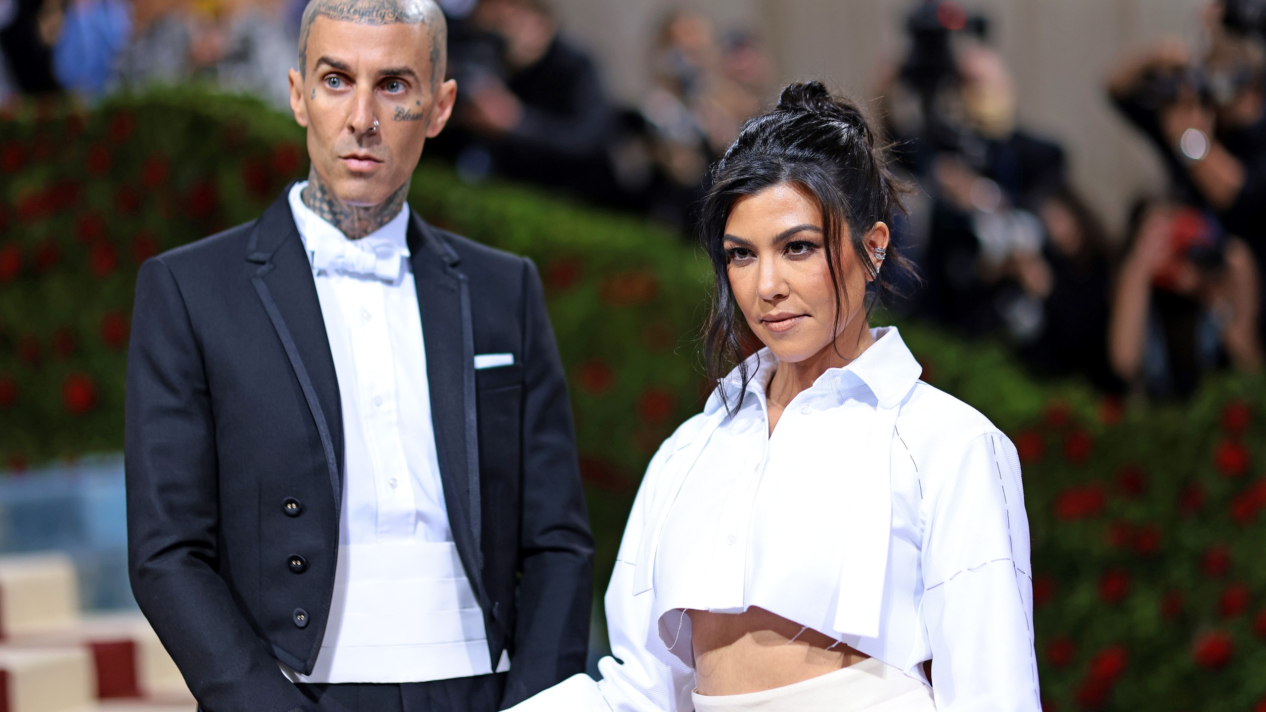 Travis Barker and Kourtney Kardashian attend The 2022 Met Gala Celebrating "In America: An Anthology of Fashion" at The Metropolitan Museum of Art on May 2, 2022, in New York City. (Dimitrios Kambouris/Getty Images for The Met Museum/Vogue)