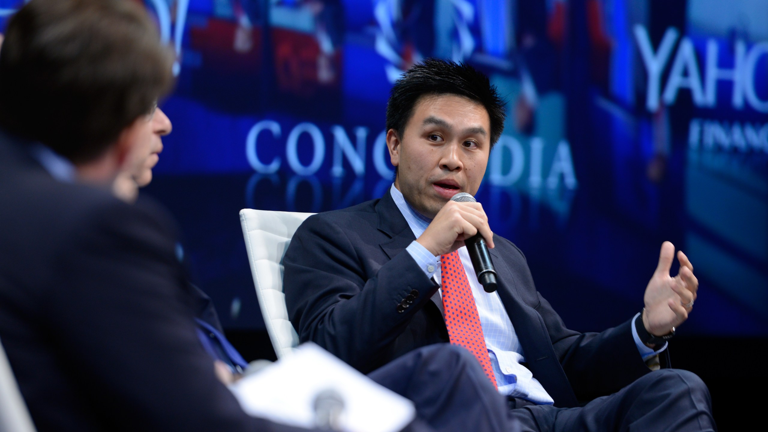 Director of Domestic Policy Studies and lecturer in the Public Policy Program at Stanford University Lanhee J. Chen speaks on stage during the 2015 Concordia Summit at Grand Hyatt New York on October 2, 2015 in New York City. (Leigh Vogel/Getty Images for Concordia Summit)