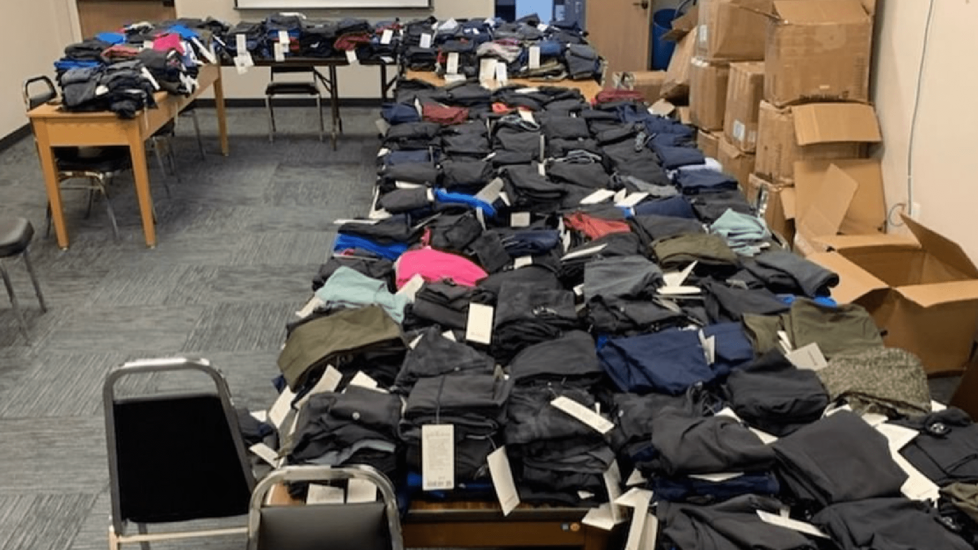 CHP shared this image of recovered Lululemon merchandise on June 13, 2022.