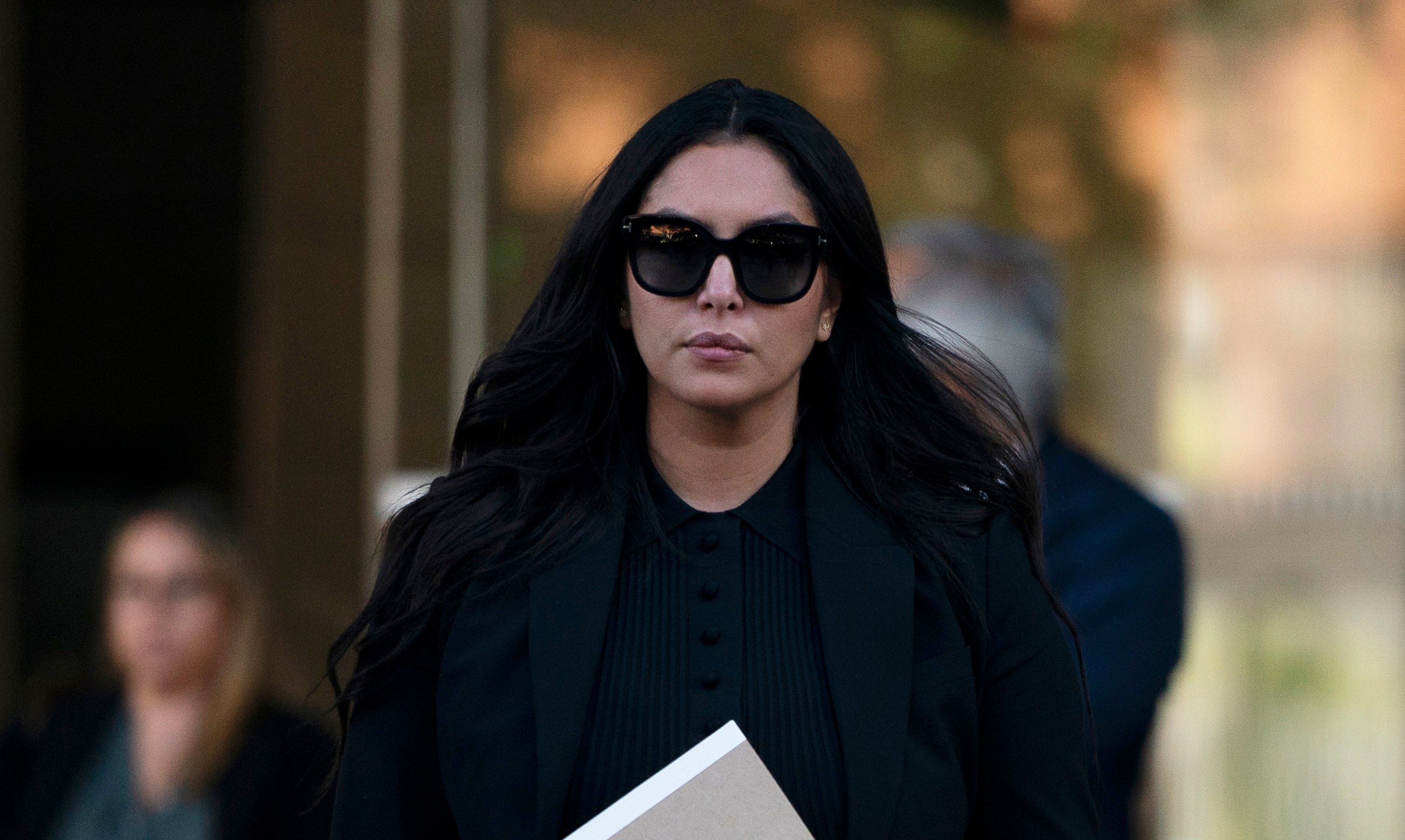 Vanessa Bryant, the widow of Kobe Bryant, leaves a federal courthouse in Los Angeles on Aug. 10, 2022. (Jae C. Hong/Associated Press)